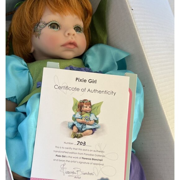 Paradise Galleries PIXIE GIRL DOLL Fairy Reborn RED HEAD 18" Vinyl Cloth COA - Picture 2 of 16